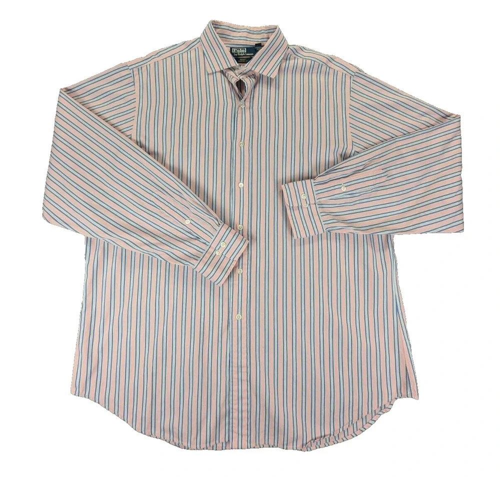 Polo by Ralph Lauren Shirt Mens 17.5 XL Vintage Regent Pink 100% Cotton